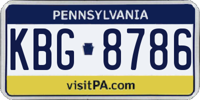 PA license plate KBG8786