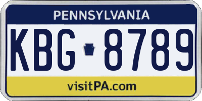 PA license plate KBG8789