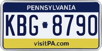 PA license plate KBG8790