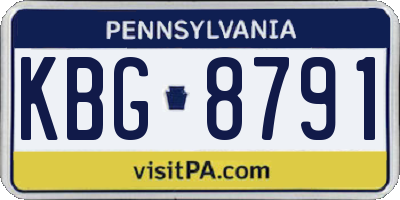PA license plate KBG8791