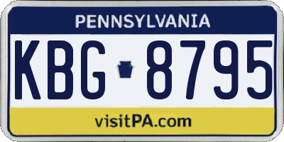 PA license plate KBG8795