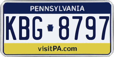 PA license plate KBG8797