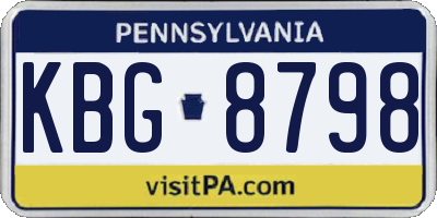 PA license plate KBG8798