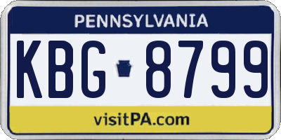 PA license plate KBG8799