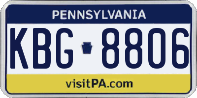 PA license plate KBG8806