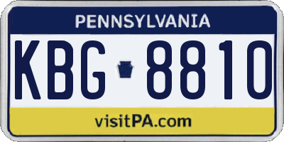 PA license plate KBG8810