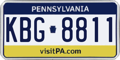 PA license plate KBG8811