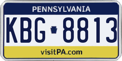 PA license plate KBG8813