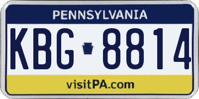 PA license plate KBG8814