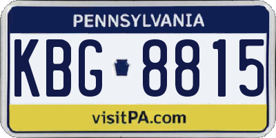 PA license plate KBG8815