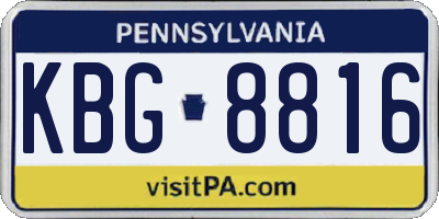 PA license plate KBG8816