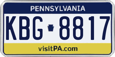 PA license plate KBG8817