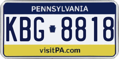 PA license plate KBG8818