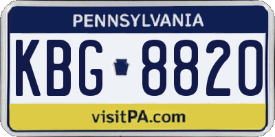PA license plate KBG8820