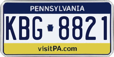 PA license plate KBG8821