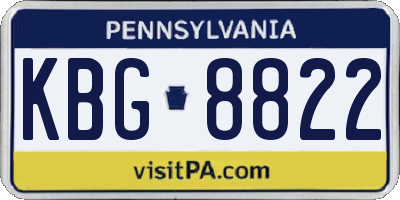 PA license plate KBG8822