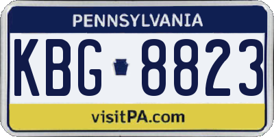 PA license plate KBG8823