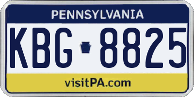 PA license plate KBG8825