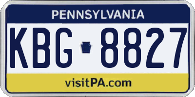 PA license plate KBG8827