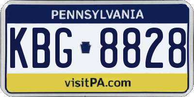 PA license plate KBG8828