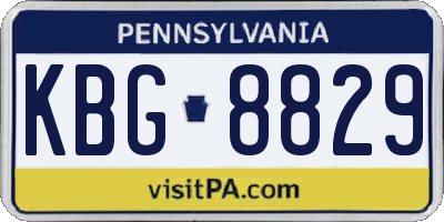 PA license plate KBG8829