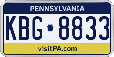 PA license plate KBG8833
