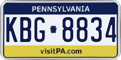 PA license plate KBG8834