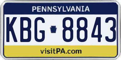 PA license plate KBG8843