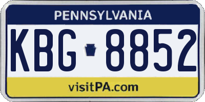 PA license plate KBG8852