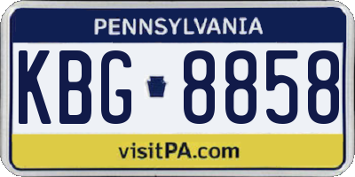 PA license plate KBG8858