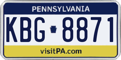 PA license plate KBG8871