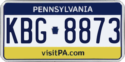 PA license plate KBG8873