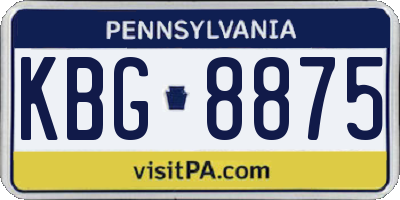 PA license plate KBG8875
