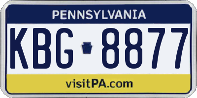 PA license plate KBG8877