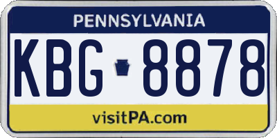 PA license plate KBG8878