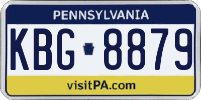 PA license plate KBG8879