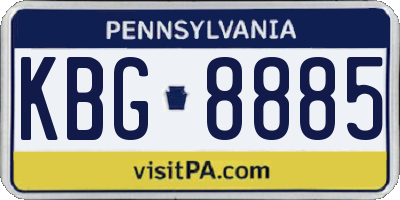 PA license plate KBG8885