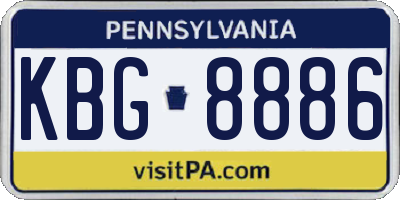PA license plate KBG8886