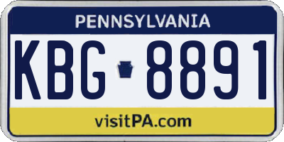 PA license plate KBG8891