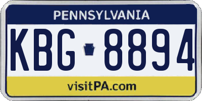 PA license plate KBG8894