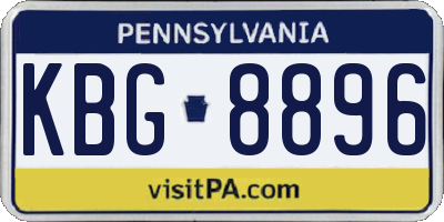 PA license plate KBG8896