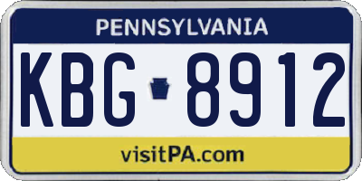 PA license plate KBG8912