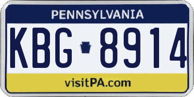 PA license plate KBG8914