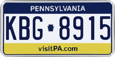 PA license plate KBG8915