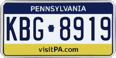 PA license plate KBG8919