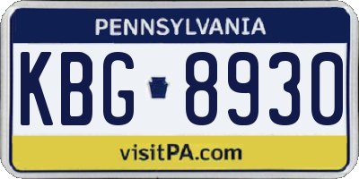 PA license plate KBG8930