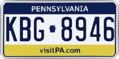 PA license plate KBG8946