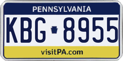 PA license plate KBG8955