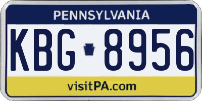 PA license plate KBG8956