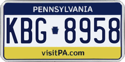 PA license plate KBG8958